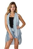 Pool to Party Coverup Stella Blue / One Size / Blue Free Spirit Coverup Vest in Stella Blue Woven Fabric