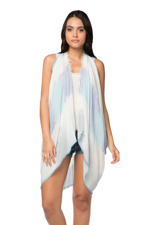 Pool to Party Coverup Sugar Mountain / One Size / Blue Free Spirit Coverup Multi Wear Vest in Sugar Mountain Blue