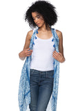 Pool to Party Coverup Sumatra Stamp / One Size / Blue Free Spirit Vest in Sumatra Stamp Print