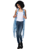 Pool to Party Coverup Sumatra Stamp / One Size / Blue Free Spirit Vest in Sumatra Stamp Print