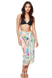 Pool to Party Coverup Summer's Evening / One Size / White Multi Wear Braided Sarong in Summer's Evening Print