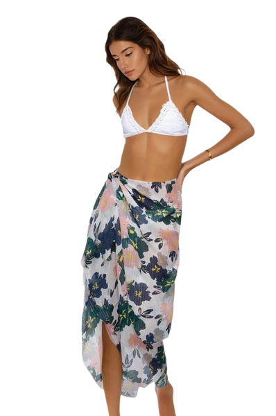 Pool to Party Coverup Sundry Floral / One Size / Multi Braided 5-1 Coverup Sarong in Sundry Floral Print