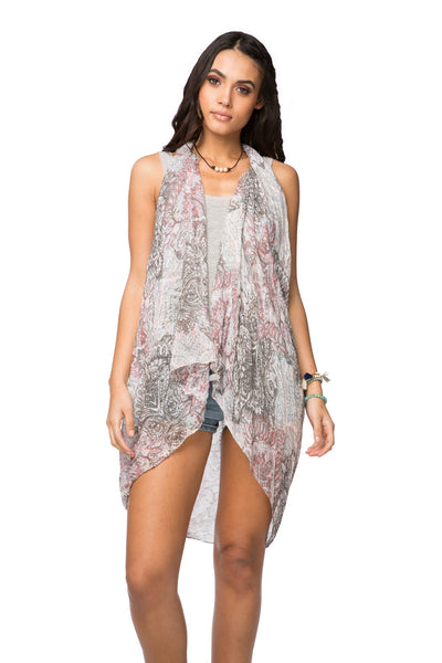 Pool to Party Coverup Tea for Two / One Size / Grey Free Spirit Multi Wear Coverup in Tea for Two Print