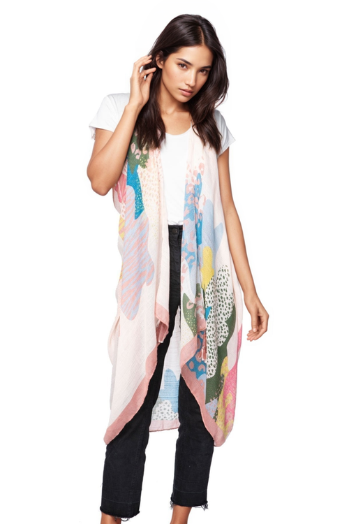 Pool to Party Coverup The Serengeti / One Size / Pink Free Spirit Multi-Wear Coverup Vest in The Serengeti Print
