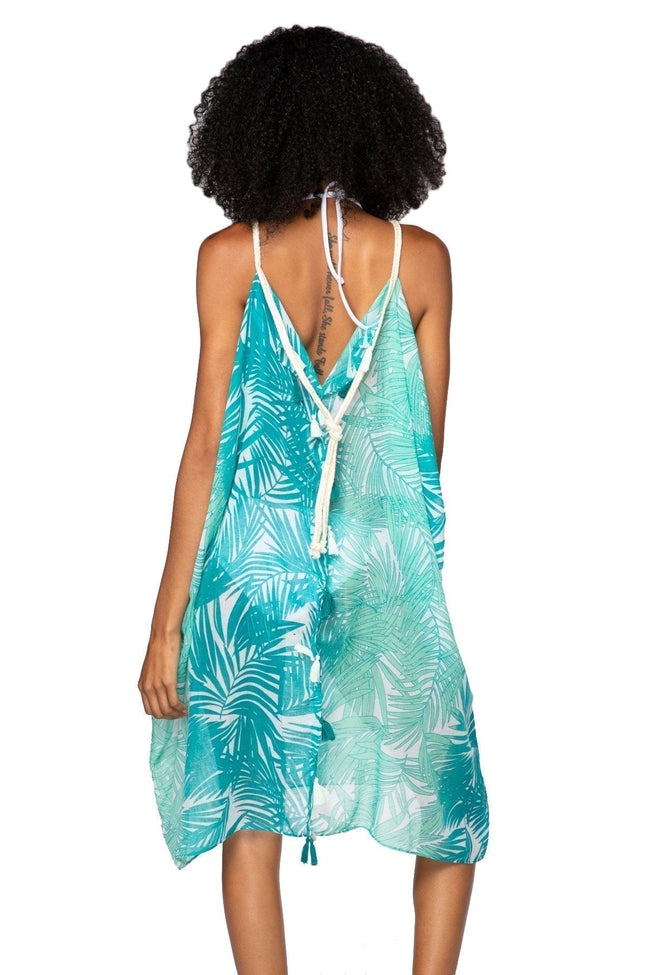 Pool to Party Dress One Size / Blue / 100% Soft Hand Poly Rita Reversible Dress in Surfs Up