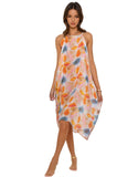 Pool to Party Dress One Size / Coral / 100% Soft Hand Poly Rita Reversible Dress in Tropical Punch Print