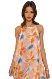 Pool to Party Dress One Size / Coral / 100% Soft Hand Poly Rita Reversible Dress in Tropical Punch Print