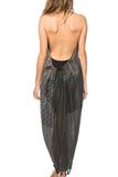 Pool to Party Dress One Size / Dusk / 70% Polyester/30% Cotton Twilight Patchwork Fringe Halter Dress