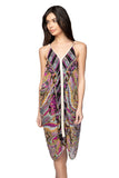 Pool to Party Dress One Size / Grey / 100% Poly Crepe Camila Tank Sundress  in Paisley Affair Print