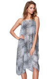 Pool to Party Dress One Size / Grey / 100% Polyester Rita Reversible Sun Dress Coverup in Soft Spot Print