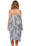 Pool to Party Dress One Size / Grey / 100% Polyester Rita Reversible Sun Dress Coverup in Soft Spot Print