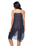 Pool to Party Dress One Size / Navy / 100% Polyester Rita Reversible Sun Dress in Lovely Lily Print