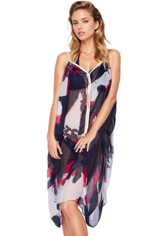 Pool to Party Dress One Size / Night / 100% Polyester Rita Reversible Sun Dress in Spring Splendor Print