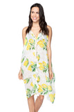 Pool to Party Dress One Size / White / 100% Poly Rita Reversible Dress in Lemon Balm