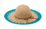 Pool to Party Hat Crochet Stitches Hat / One Size / Turq Crochet Stitches Beach Straw Hat