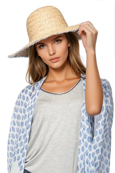 Pool to Party Hat Janine Metallic Fringe Hat / One Size / Natural -Silver Janine Metallic Fringe Beach Straw Hat