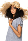 Pool to Party Hat Mermaid Hat / One Size / Warm Honey-Cognac Mermaid Straw Beach Hat