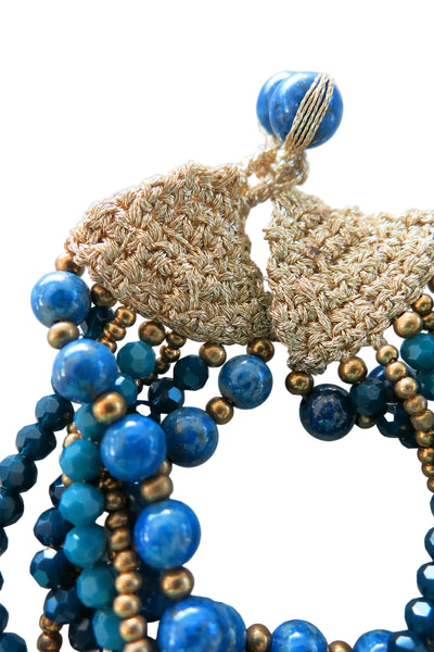 Pool to Party Jewelry Beads & Macrame Bracelet / One Size / Indigo Stone, Beads & Macrame Bracelet