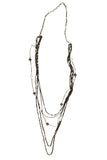 Pool to Party Jewelry Beads & Pearls Multi Strand Long Necklace / one size / Antique Brass Beads & Pearls Multi Strand Long Necklace