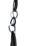 Pool to Party Jewelry Blended Knottted Righ Necklace / one size / Black/Pewter Blended Knotted Ring Necklace