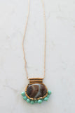 Pool to Party Jewelry Boho Pendant Necklace / one size / Brown/Mint Boho Pendant Necklace