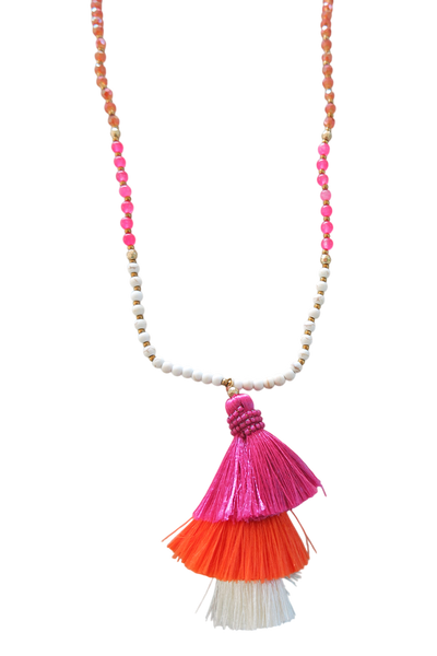 Pool to Party Jewelry Calypso Multi-Colored Long Strand Beaded Necklace