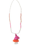 Pool to Party Jewelry Camel Tassel Necklace / one size / Taffy Multi-Color Tassel Long Beaded Necklace