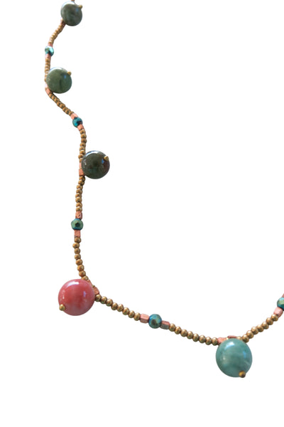 Pool to Party Jewelry Desert Drift Beaded Stone or Pearl Long Necklace or Wrap Bracelet