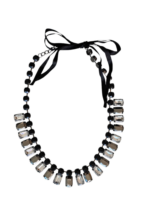 Pool to Party Jewelry Joan Jett Facet Choker / one size / Black-White Joan Jett Facet Choker Necklace