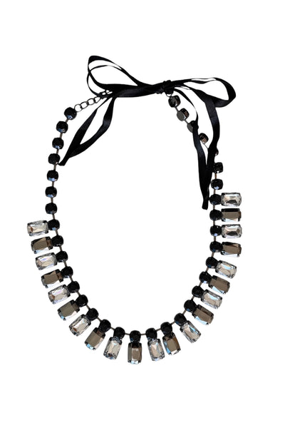 Pool to Party Jewelry Joan Jett Facet Choker / one size / Black-White Joan Jett Facet Choker Necklace