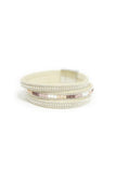 Pool to Party Jewelry Leather Cuff Bracelet / One Size / Ivory Leather Cuff Bracelet