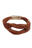 Pool to Party Jewelry Leather Love Knot Bracelet / One Size / Cognac Leather Love Knot Bracelet