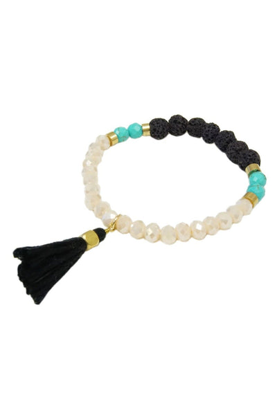 Pool to Party Jewelry Meteor Tassel Bracelet / One Size / Coal Meteor Tassel Bracelet
