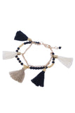 Pool to Party Jewelry Multi Stone & Tassel Bracelet / One Size / Classic Colors Multi-Color Tassel Bracelet