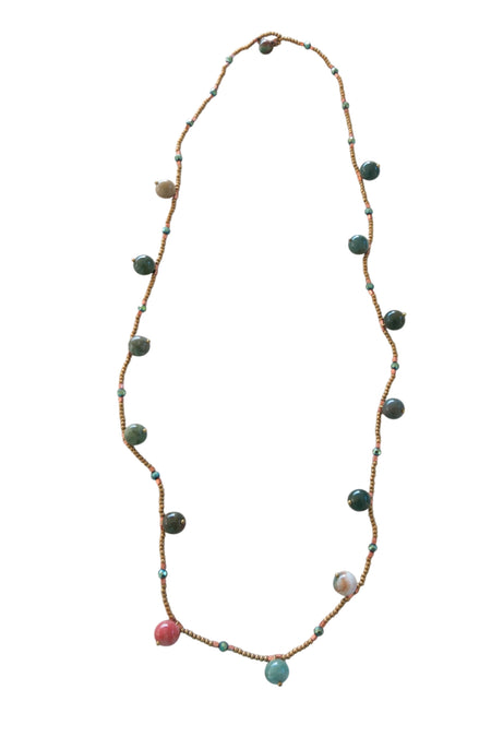 Silk Fringe Edge Boho Necklace