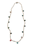 Pool to Party Jewelry One Size / Moss Desert Drift Beaded Stone or Pearl Long Necklace or Wrap Bracelet
