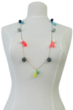 Pool to Party Jewelry Pom & Tassel Necklace / one size / Multi Fiesta Pom Tassel Strand Necklace