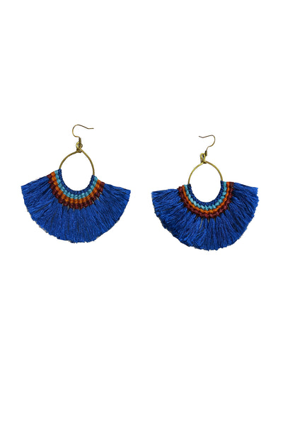 Silk Fringe Boho Earrings | Tassel Statement Earrings for Women