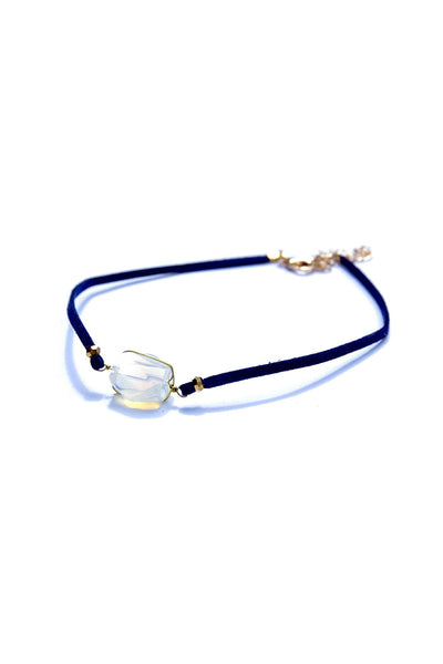 Pool to Party Jewelry Stone Choker / One Size / Navy Semi-Precious Stone Pendant Choker
