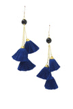 Pool to Party Jewelry Triple Tassel Earrings / one size / Indigo Triple Tassel Earrings