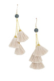Pool to Party Jewelry Triple Tassel Earrings / one size / Porcelain Triple Tassel Earrings