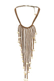 Pool to Party Jewelry Waterfall Pearl Tassel Necklace / One Size / Cognac Waterfall Tassel Necklace