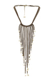 Pool to Party Jewelry Waterfall Tassel Necklace / One Size / Bark Waterfall Tassel Necklace