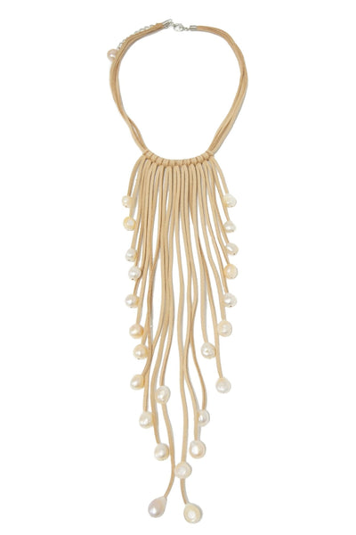 Pool to Party Jewelry Waterfall Tassel Necklace / One Size / Natural Waterfall Tassel Necklace