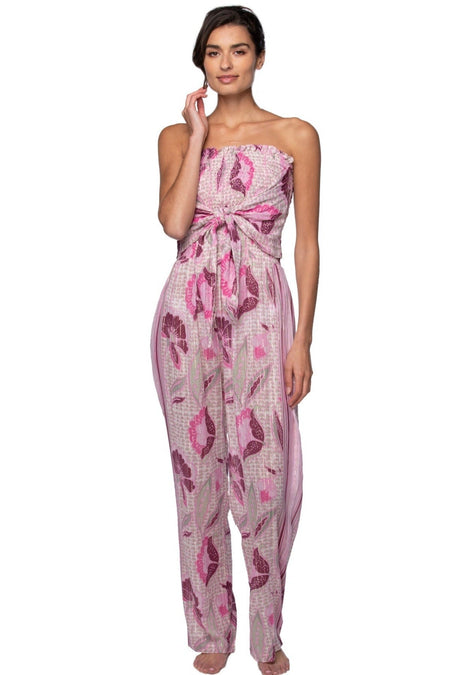 Keyhole Sun Dress in Peony Print