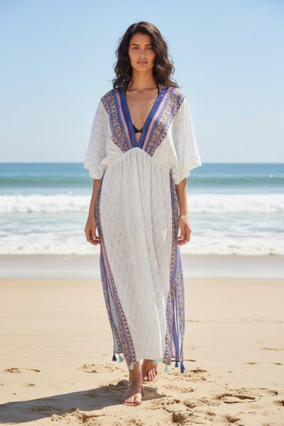 pool-to-party-kaftan-Bohemian Story Sheer Print Poolside Maxi Coverup Sundress