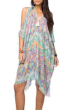 Pool to Party Kaftan One Size / Aqua / 100% Cotton Open Shoulder Dress in Day Dreamer