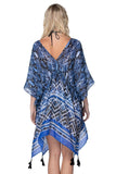 Pool to Party Kaftan One Size / Blue / 100% Poly Isle Sun Dress Coverup in Bebop Blues Print