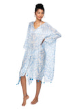 Pool to Party Kaftan One Size / Blue Fresh Breeze V-Neck Dress in Blue