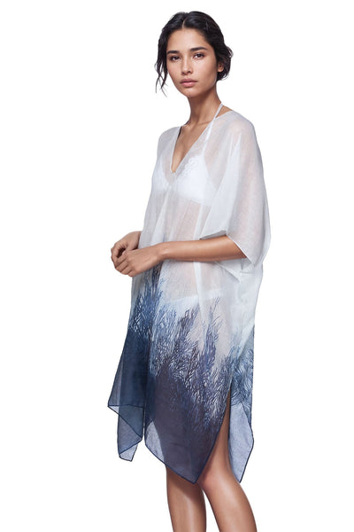 Pool to Party Kaftan One Size / Blue Seas the Day Blue V-Neck Coverup Sundress